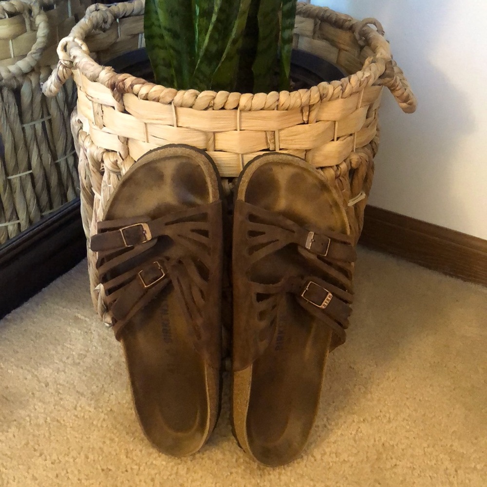 Oiled leather Birkenstock sandals